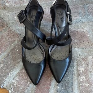 LIfestride Black Strappy Heels 9M